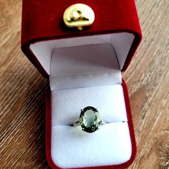 Stunning Natural Afghan Aquamarine Ring 3.65 CT, 18KT white gold, Blue-Green - Picture 9 of 10